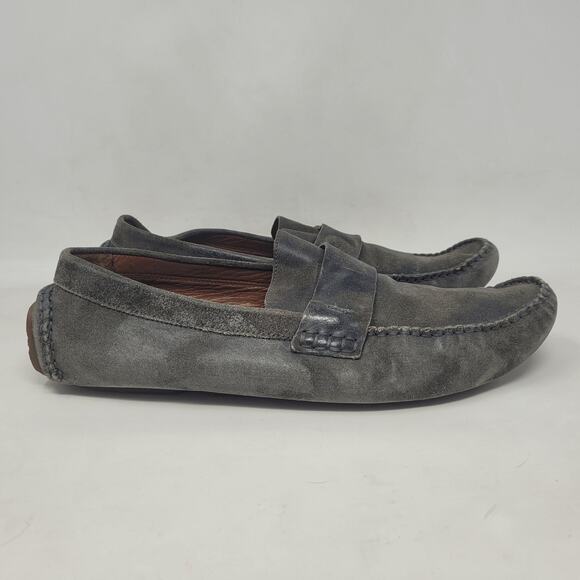 Jimmy Choo Shoes EU44.5 US11.5 Gray Suede Driving Loafers Slip On Moccasin Italy - Picture 2 of 14